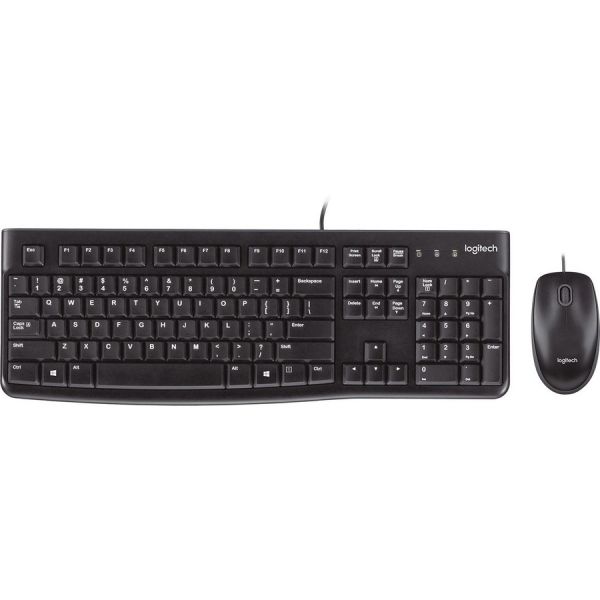 Мышь+Клавиатура Logitech MK120 проводной, черный / черный, [920-002562]